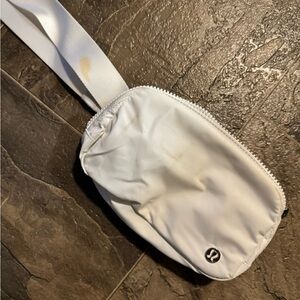 White Lululemon belt bag